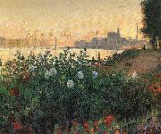 Claude Monet Flowered Riverbank Sweden oil painting artist